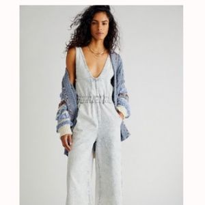 Free People Acid Stripe Jumpsuit, Size L